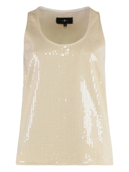 7 For All Mankind Sequin-embellishment Thank Top - Neutrals 
