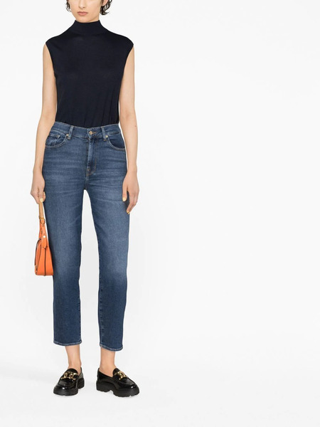  7 For All Mankind Skinny Cropped Jeans - Blue 