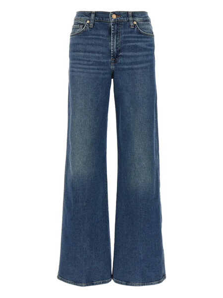  7 For All Mankind Stonewashed Wide-leg Jeans - Blue 