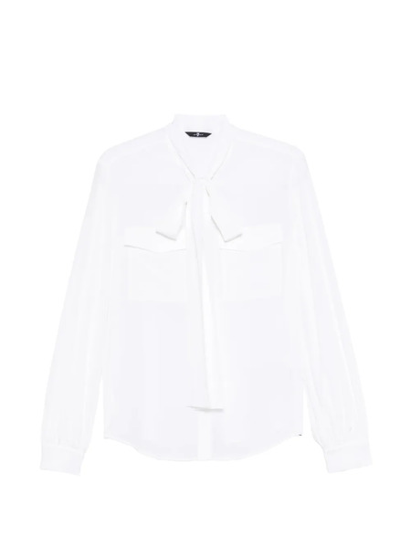  7 For All Mankind Tie-neck Blouse - White 