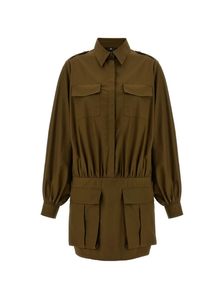  7 For All Mankind Utility Poplin Mini Dress - Brown 