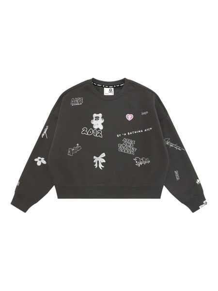  A Bathing Ape® Appliqué Graphic Sweater - Grey 