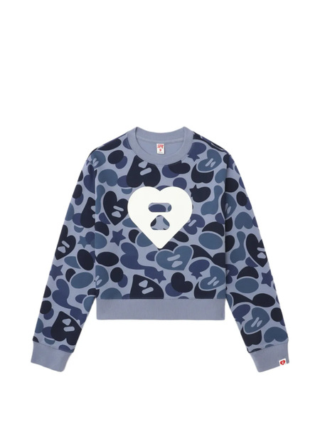  A Bathing Ape® Camo Monogram Big Heart Sweatshirt - Blue 