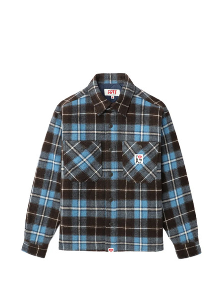  A Bathing Ape® Check Patch Pocket Shirt - Brown 