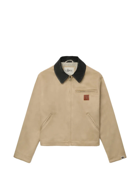  A Bathing Ape® Collared Logo-patch Jacket - Neutrals 