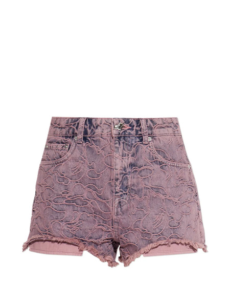  A Bathing Ape® Embroidered Frayed Shorts - Pink 