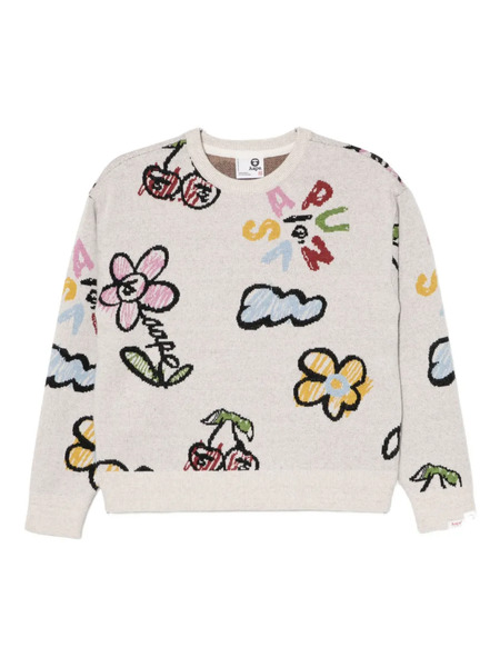  A Bathing Ape® Graphic-print Jumper - Neutrals 