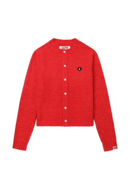  A Bathing Ape® Heart-badge Buttoned Cardigan - Red 