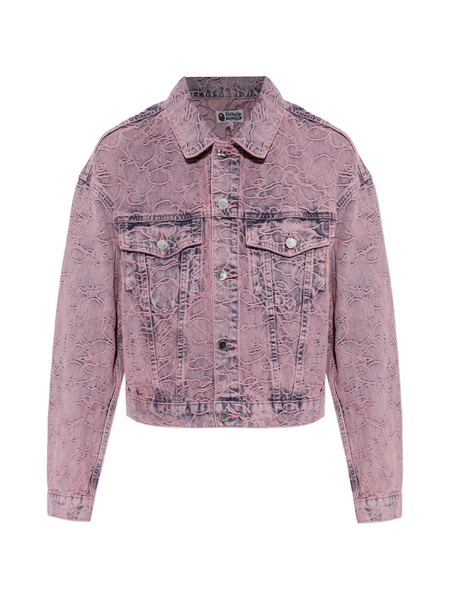  A Bathing Ape® Line Camo Patterned Denim Jacket - Pink 
