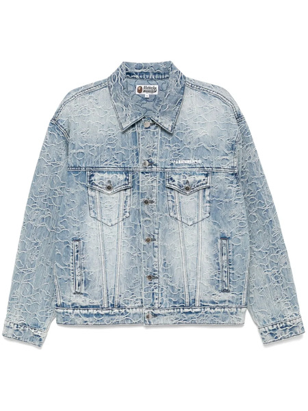 A Bathing Ape® Logo-embroidered Denim Jacket - Blue 