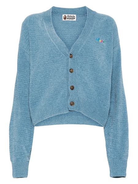  A Bathing Ape® Logo Embroidery Cardigan - Blue 