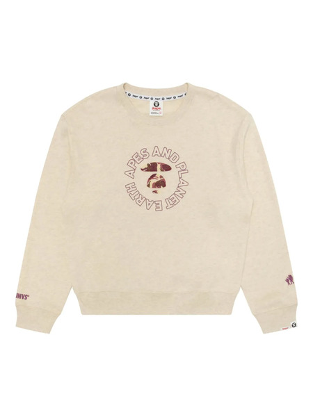  A Bathing Ape® Logo-print Crew-neck Sweater - Neutrals 