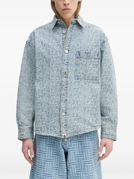  A Bathing Ape® Monogram-print Denim Shirt Jacket - Blue 