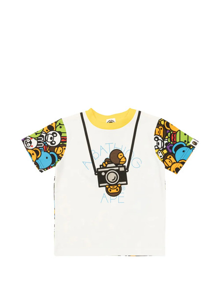  A Bathing Ape® Patterned Ringer T-shirt - White 