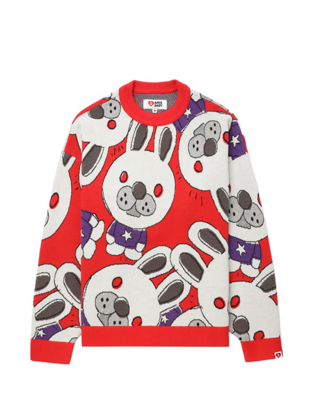  A Bathing Ape® Rabbit Pattern Sweater - Red 