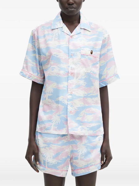  A Bathing Ape® Short-sleeve Pocket Patterned Shirt - Blue 