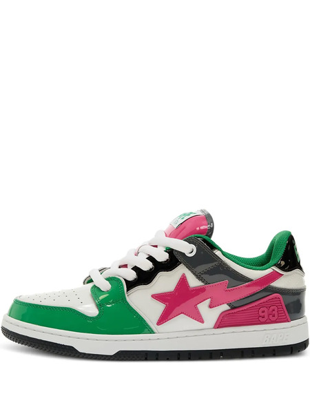  A Bathing Ape® Star-patch Leather Trainers - Green 