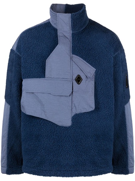  A-cold-wall* Bonded Axis Panelled Fleece Jacket - Blue 