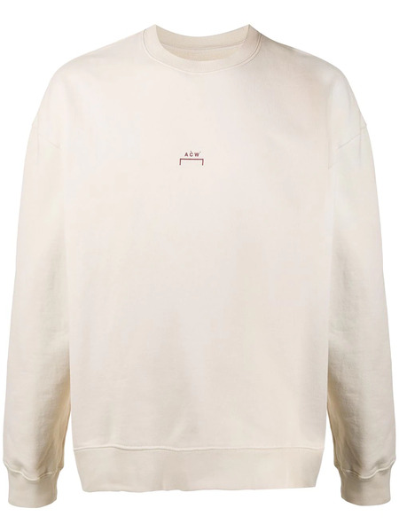  A-cold-wall* Crew Neck Logo Printed Sweatshirt - Neutrals 