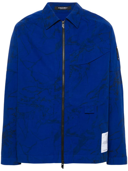  A-cold-wall* Overdye volt Blue Zip Overshirt 