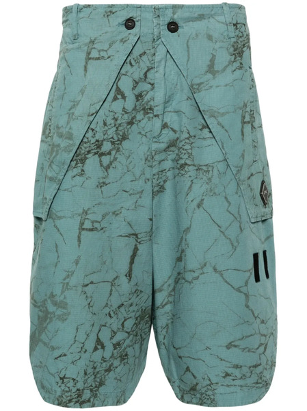  A-cold-wall* Overlay Abstract-print Cargo Shorts - Green 