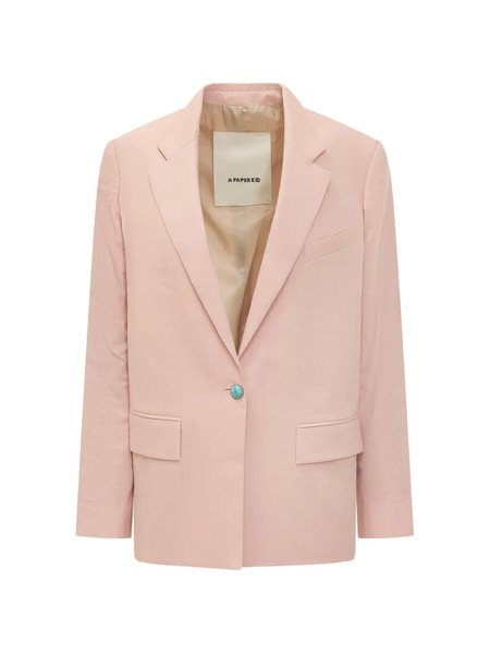  A Paper Kid Button Linen Jacket - Pink 