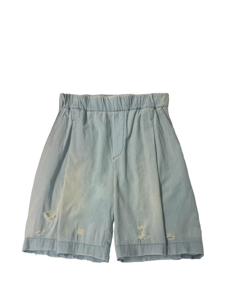  A Paper Kid Ripped Bermuda Shorts - Blue 