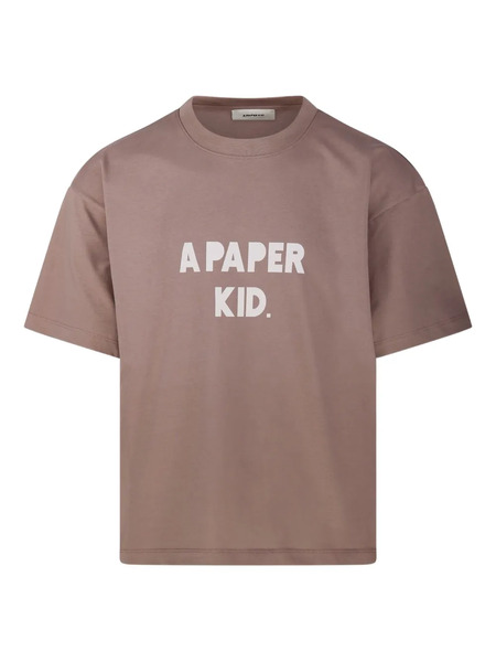  A Paper Kid Text-print T-shirt - Brown 