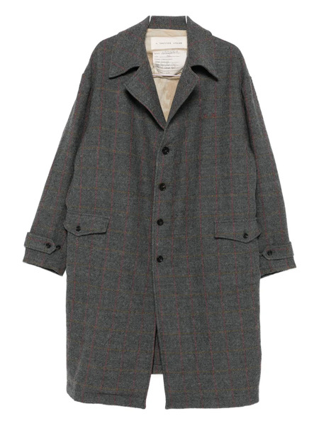  A Tentative Atelier Check Button-up Coat - Grey 