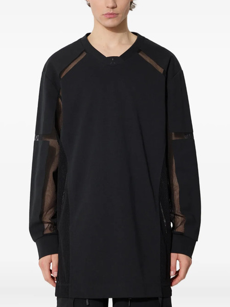  A.a. Spectrum Mesh-panel Long-sleeve T-shirt - Black 