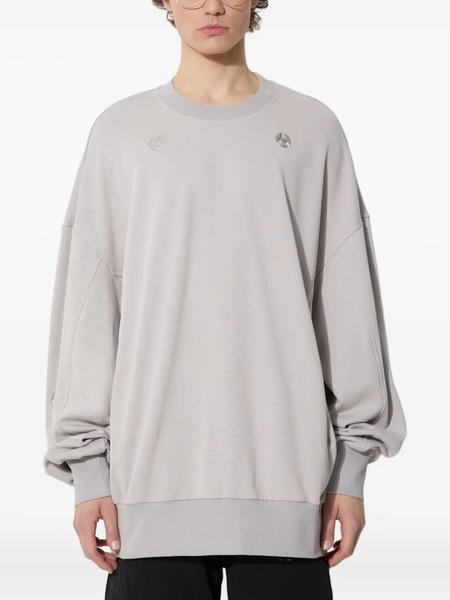  A.a. Spectrum Metallic-detail Crew-neck Sweatshirt - Grey 