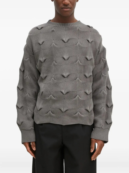  A.a. Spectrum Textured V-pattern Sweater - Grey 