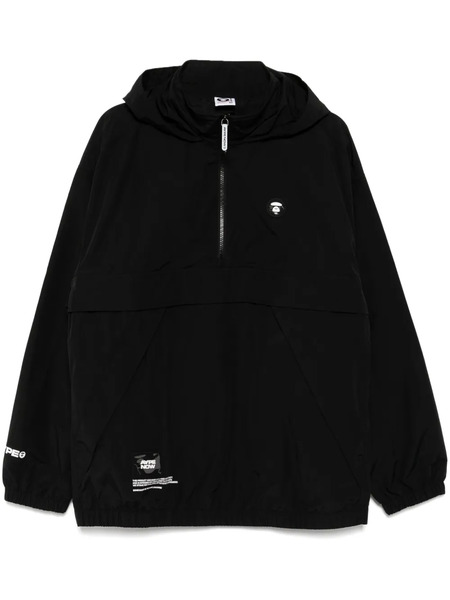  Aape By *a Bathing Ape® Aapenow Moonface-logo Half-zip Jacket - Black 