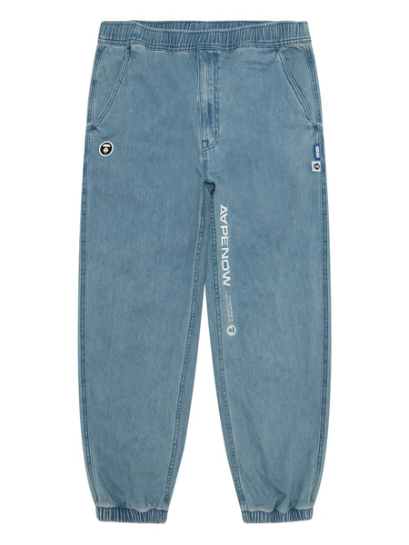  Aape By *a Bathing Ape® Logo-appliqué Elasticated Regular Jeans - Blue 