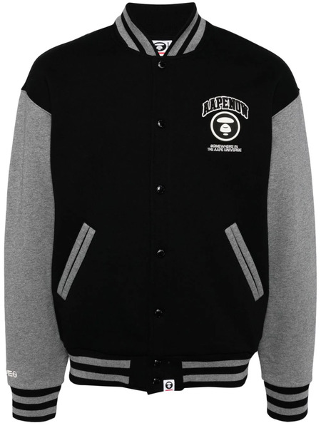  Aape By *a Bathing Ape® Logo Baseball Jacket - Black 