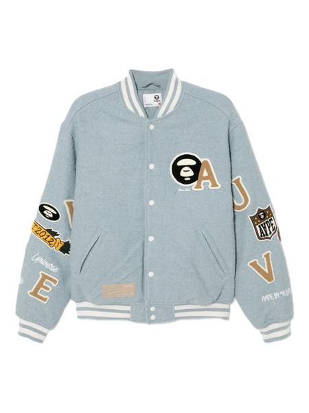  Aape By *a Bathing Ape® Logo-embroidered Jacket - Blue 