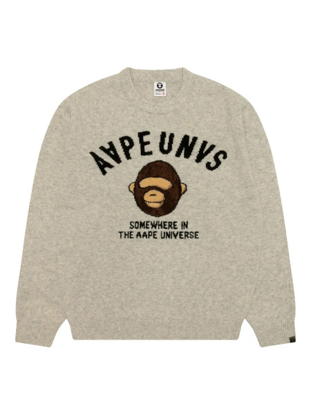  Aape By *a Bathing Ape® Logo Graphic Sweater - Neutrals 