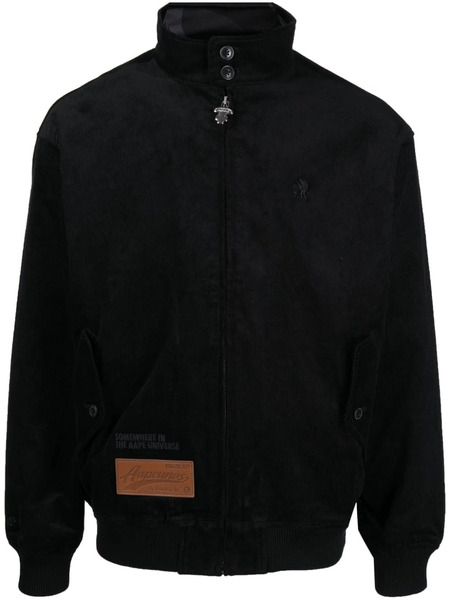  Aape By *a Bathing Ape® Logo-patch Cotton Bomber Jacket - Black 
