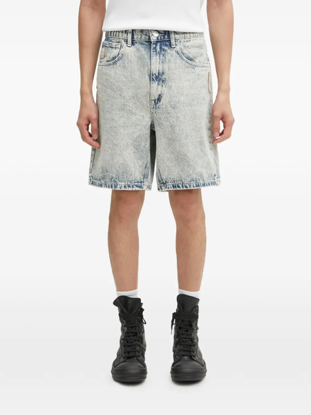  Aape By *a Bathing Ape® Logo.-patch Denim Shorts - Blue 