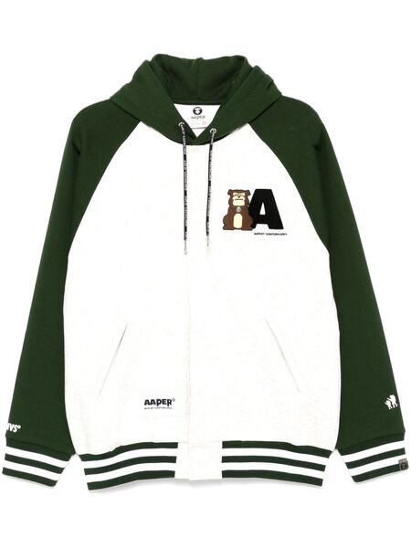  Aape By *a Bathing Ape® Logo-patch Hooded Jacket - Grey 