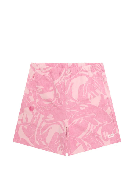  Aape By *a Bathing Ape® Logo Print Shorts - Pink 