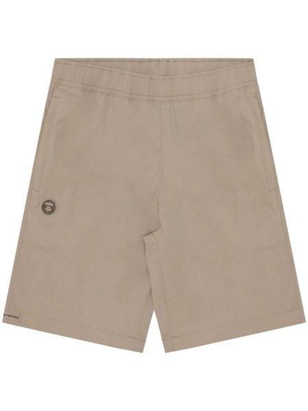  Aape By *a Bathing Ape® Moonface Logo-patch Shorts - Neutrals 