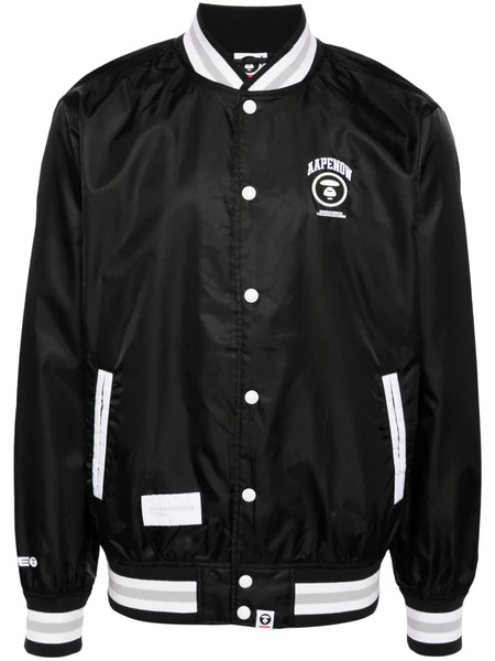  Aape By *a Bathing Ape® Stripe-trim Bomber Jacket - Black 
