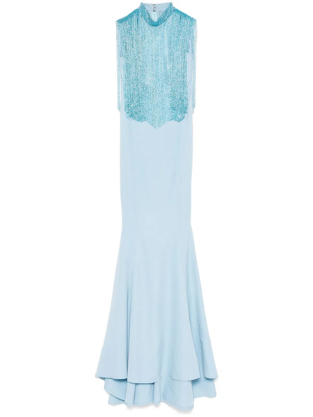  Aavva Fringed Mermaid Gown - Blue 