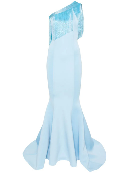  Aavva One-shoulder Asymmetric Gown - Blue 