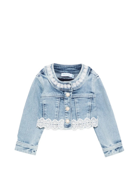  Abel & Lula Bleached Lace Jacket - Blue 