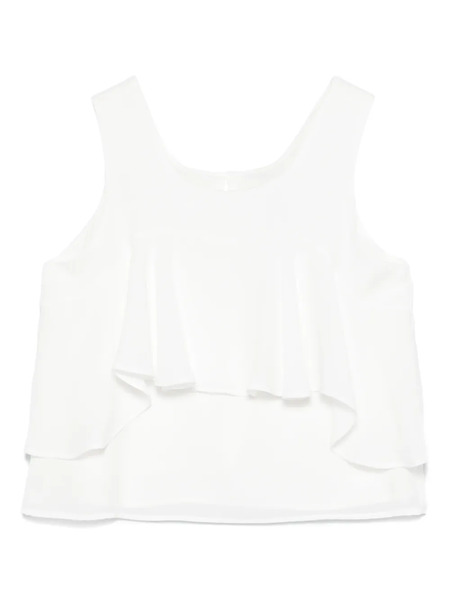  Abel & Lula Draped Blouse - White 
