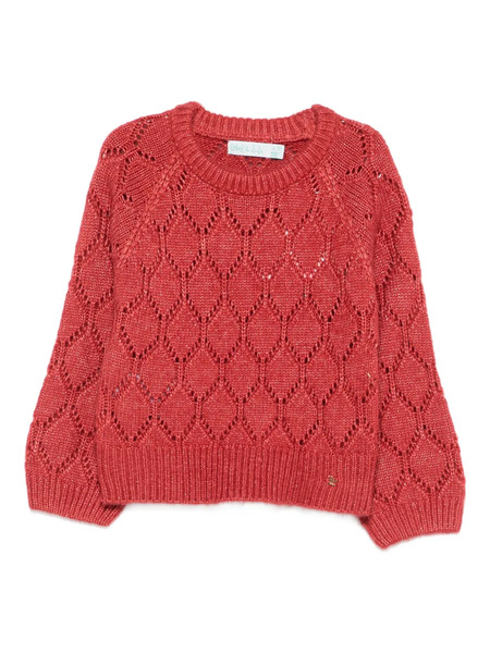  Abel & Lula Honeycomb-pattern Jumper - Red 