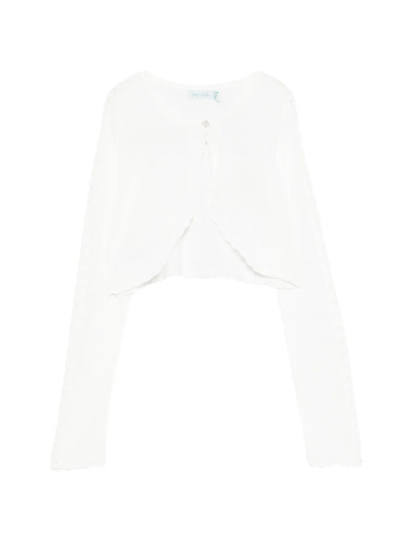  Abel & Lula Scalloped Buttoned Bolero - White 