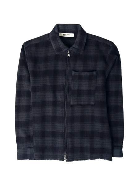  Aboutblank Plaid-pattern Zipped Shirt - Black 